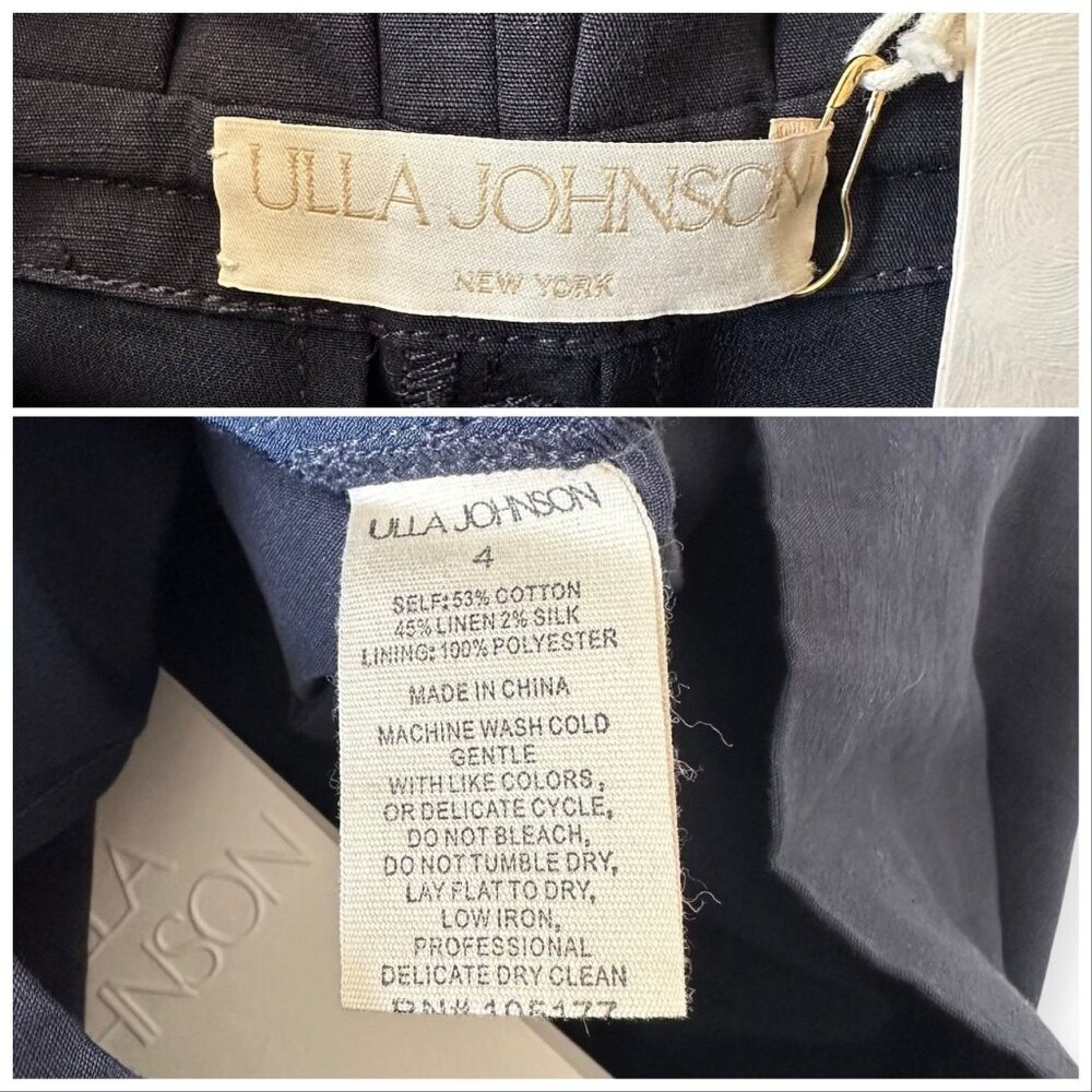 Ulla Johnson Abri Shorts Midnight Blue Paperbag Waist Belted Pleated Size 4 NWT - Picture 6 of 14